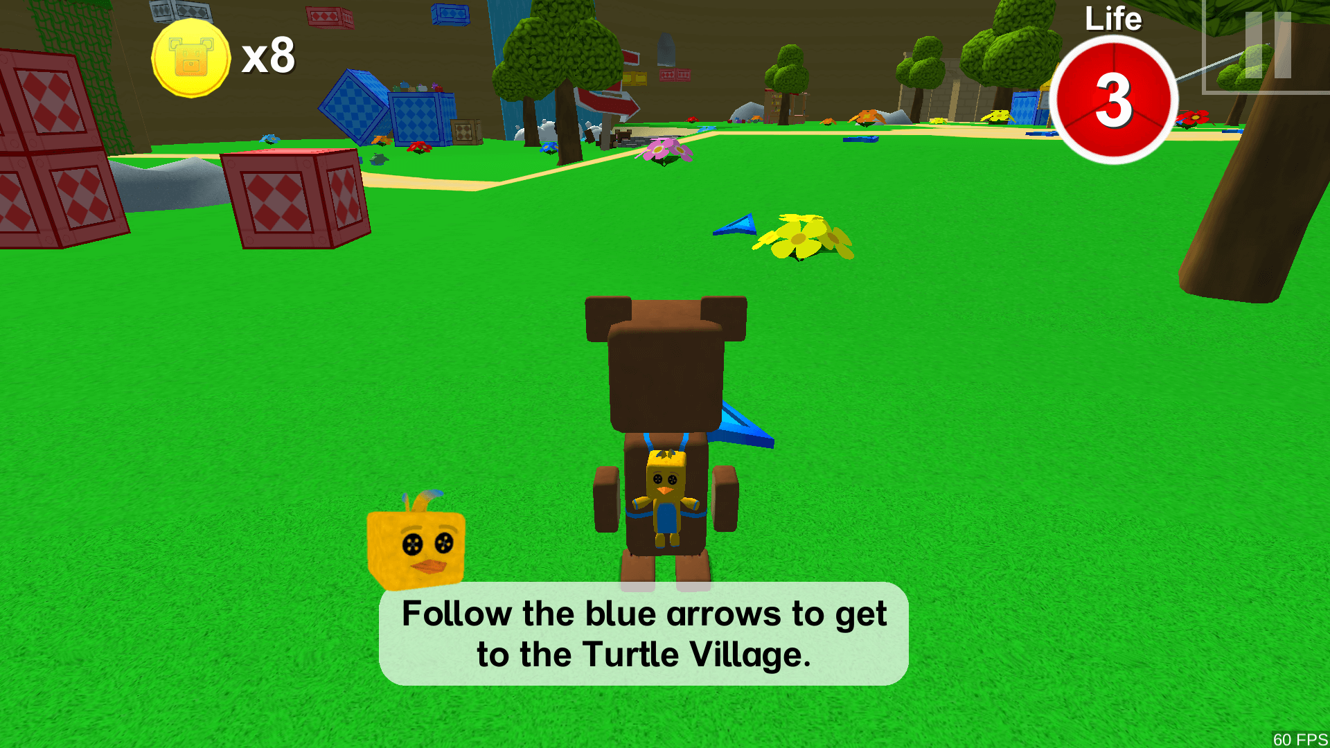 Super Bear Adventure gameplay – bear exploring a colorful 3D world